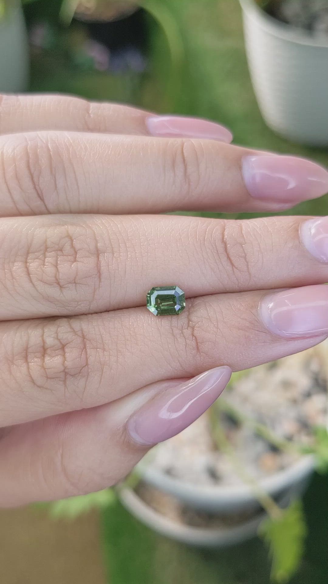 0.82 Ct. Yellowish Green Sapphire from Madagascar Size Video