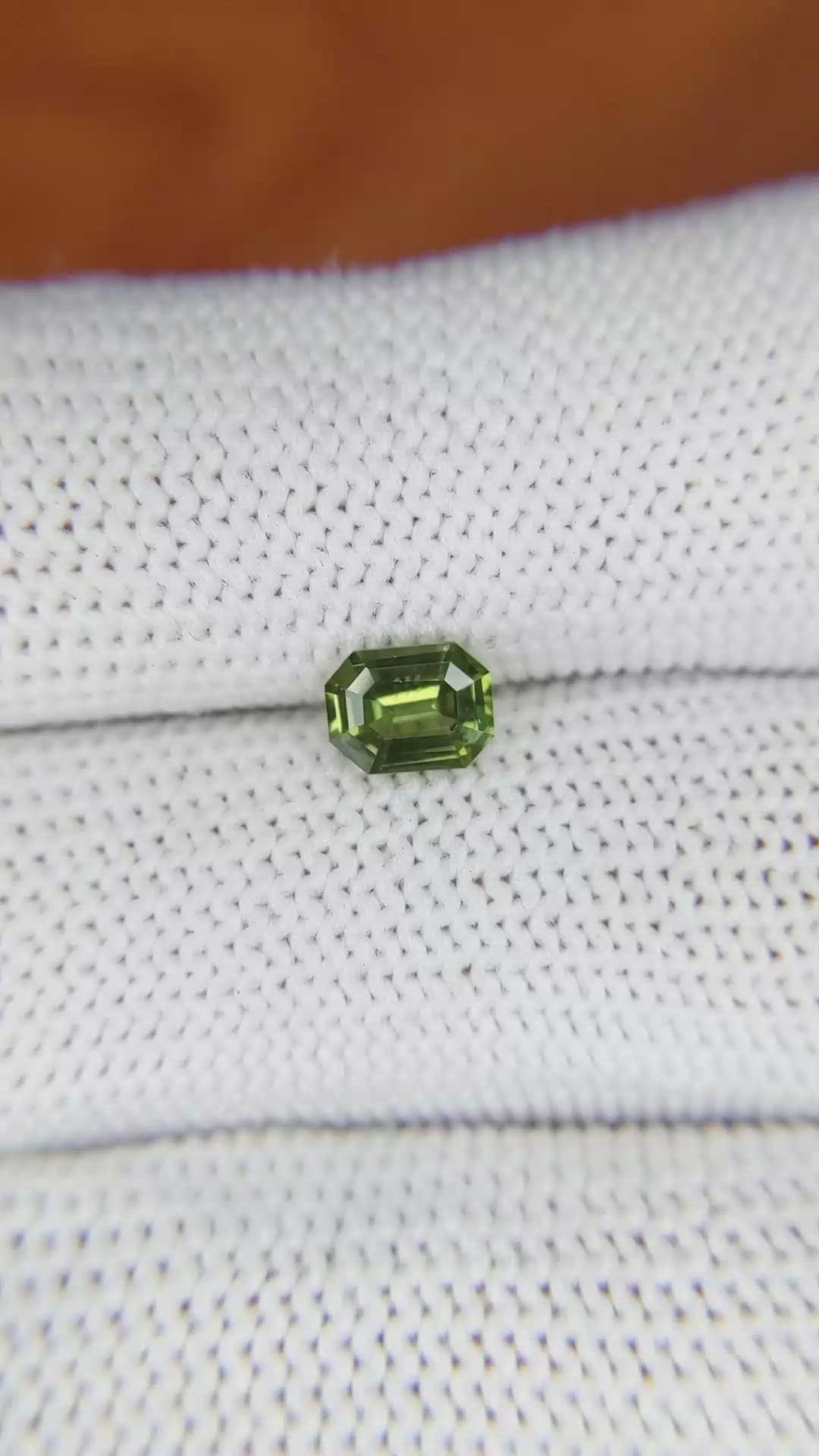 0.82 Ct. Yellowish Green Sapphire from Madagascar Size Video