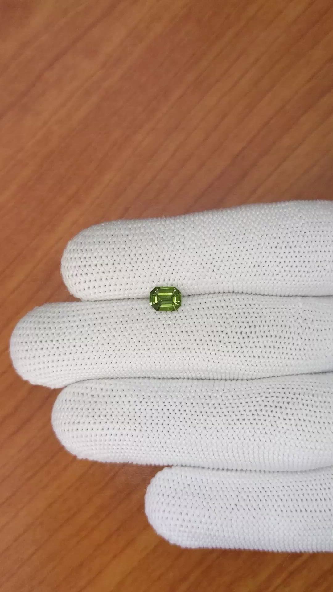 0.82 Ct. Yellowish Green Sapphire from Madagascar Size Video