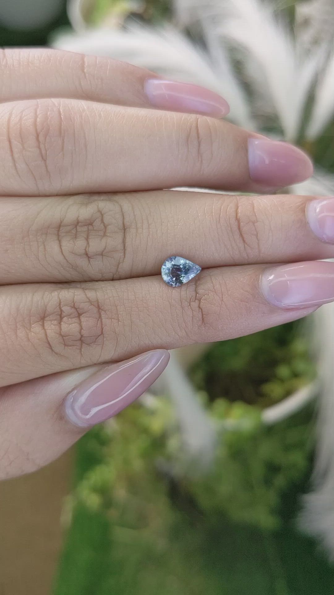 0.86 Ct. Greyish Blue Sapphire from Madagascar Size Video