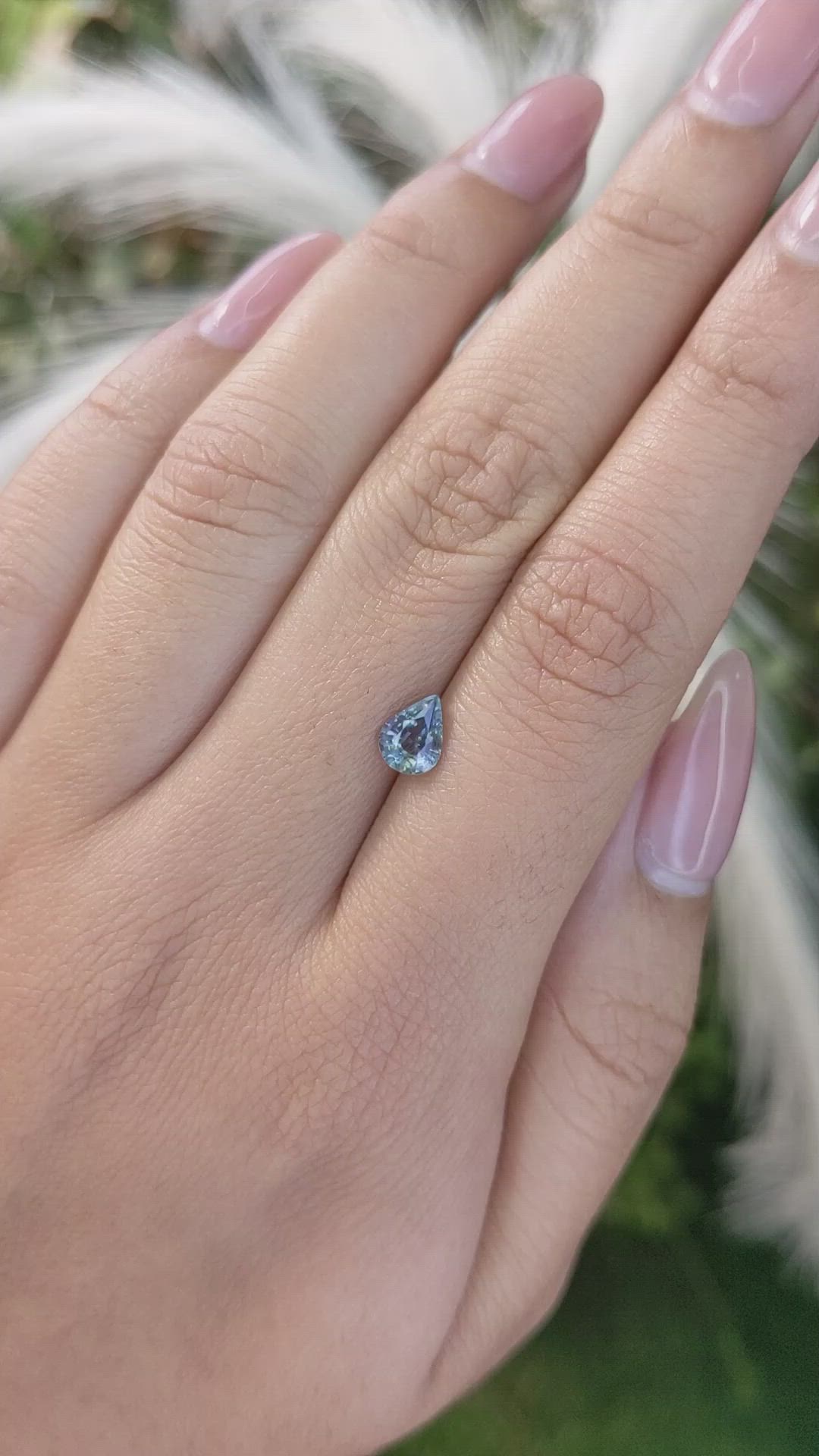 0.86 Ct. Greyish Blue Sapphire from Madagascar Size Video