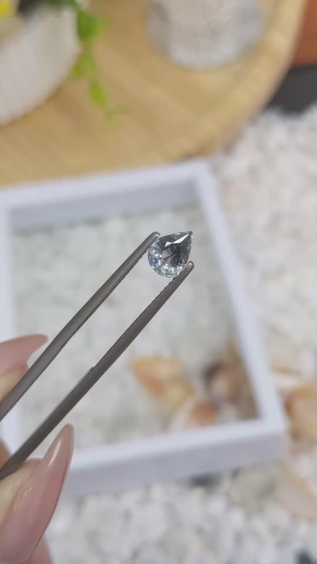 0.86 Ct. Greyish Blue Sapphire from Madagascar Size Video