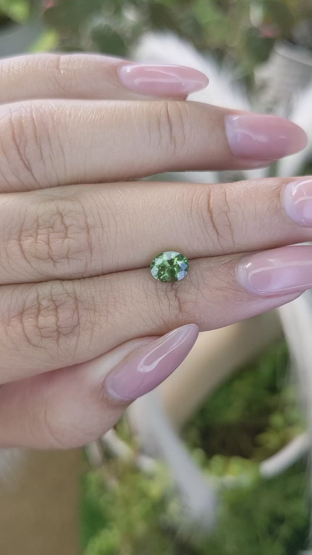 0.98 Ct. Green Sapphire from Madagascar Size Video