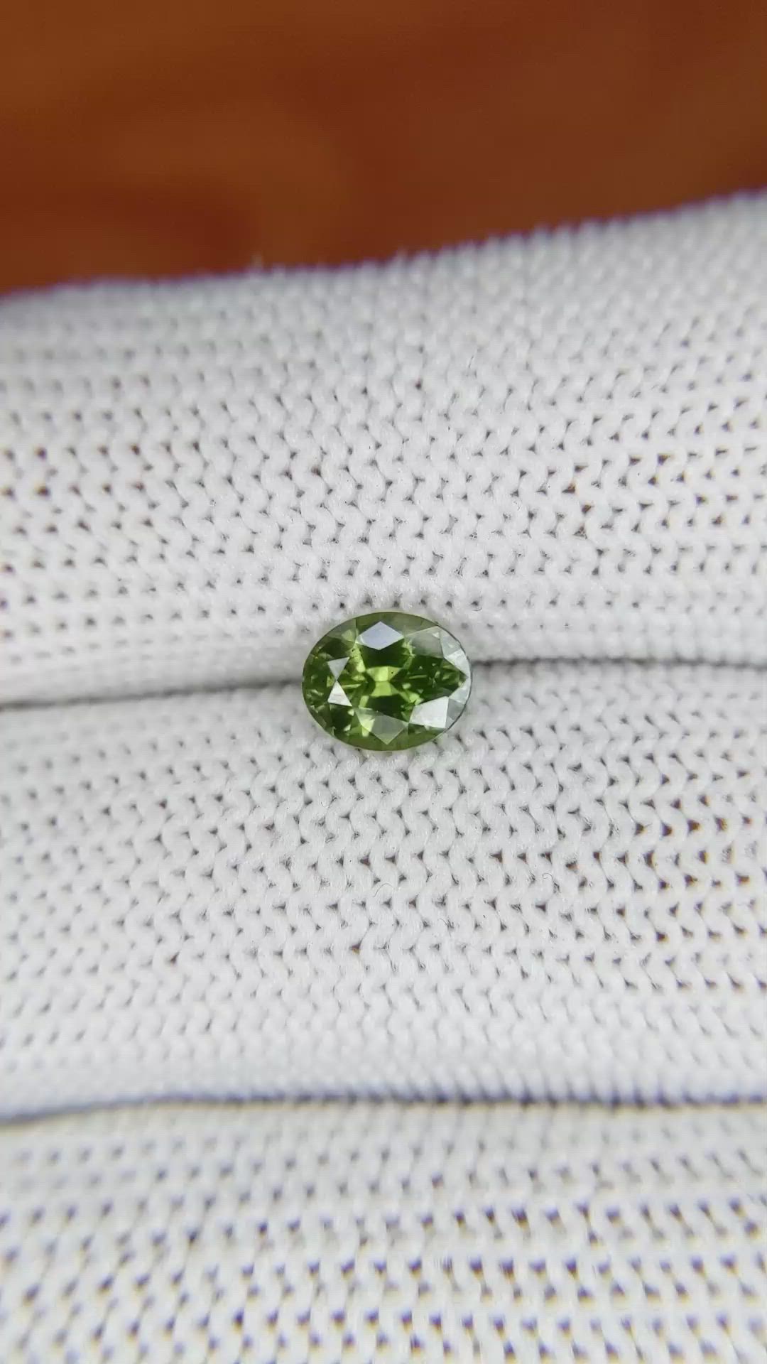 0.98 Ct. Green Sapphire from Madagascar Size Video