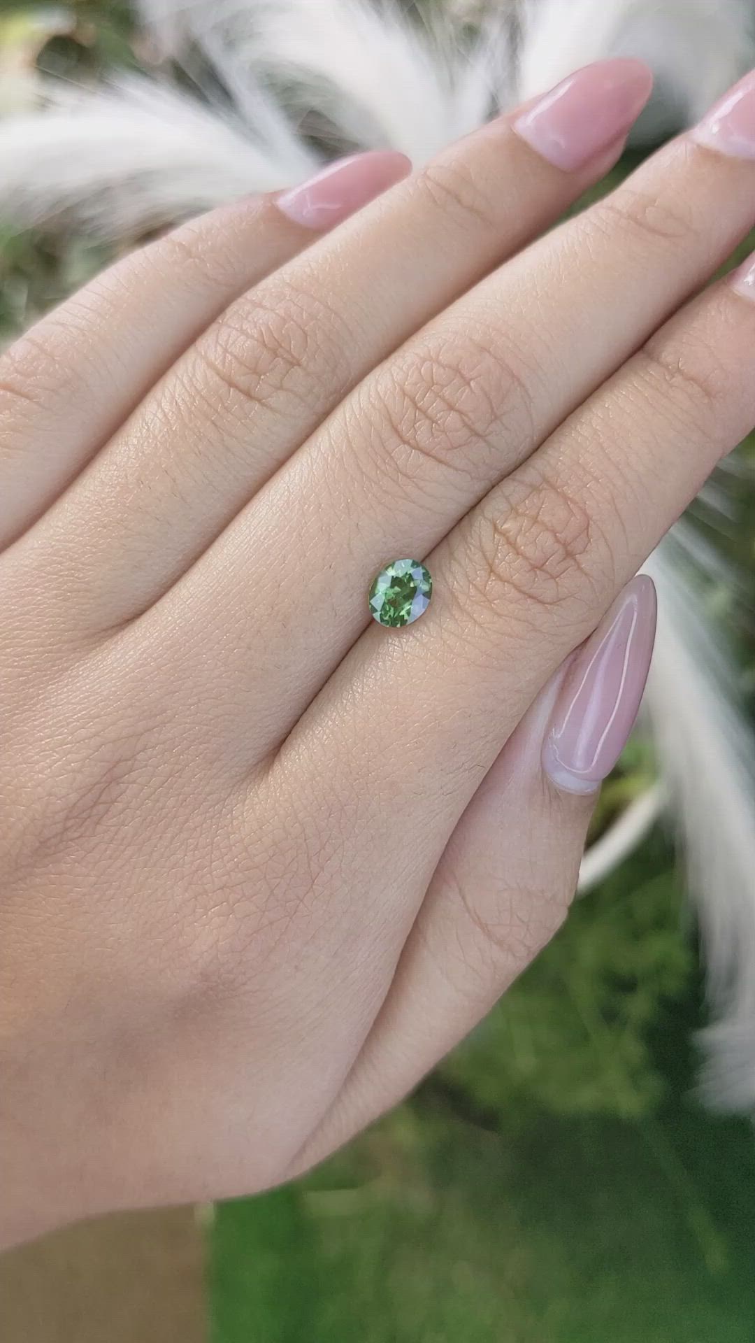 0.98 Ct. Green Sapphire from Madagascar Size Video