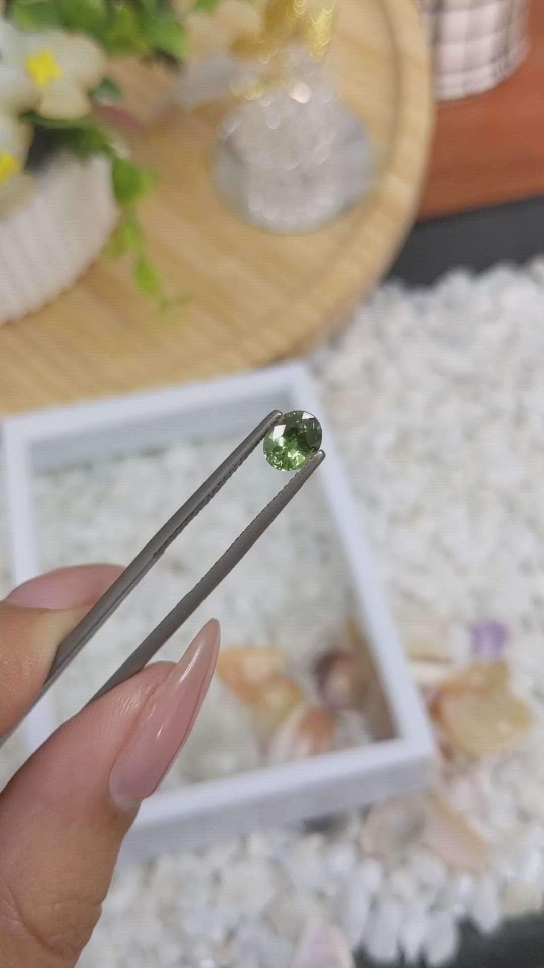 0.98 Ct. Green Sapphire from Madagascar Size Video