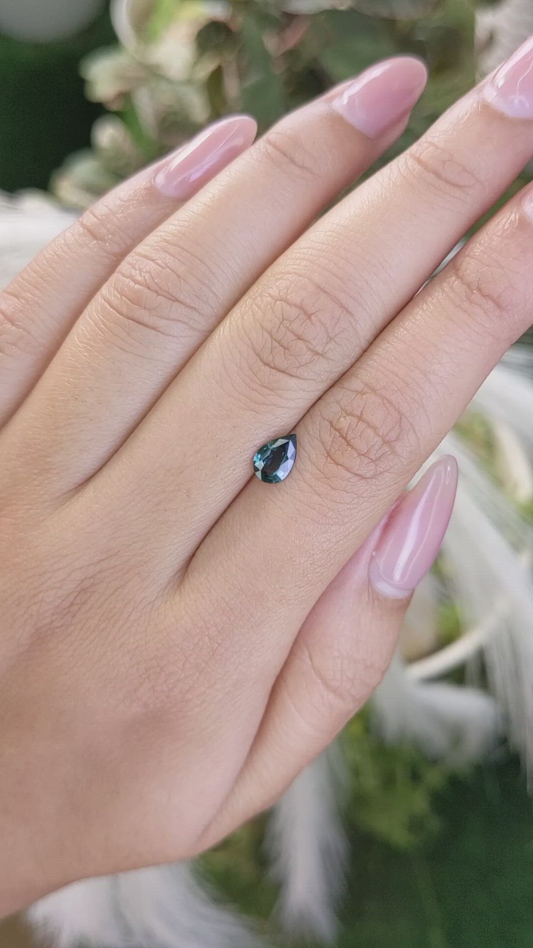 0.75 Ct. Greenish Blue Sapphire from Madagascar Size Video