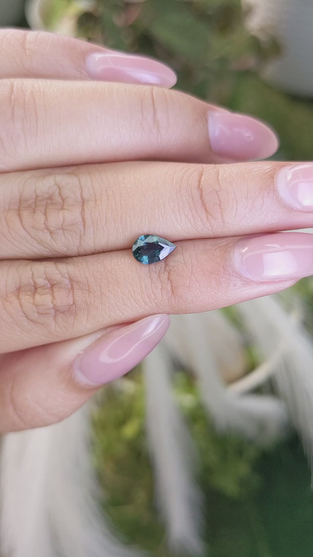 0.75 Ct. Greenish Blue Sapphire from Madagascar Size Video