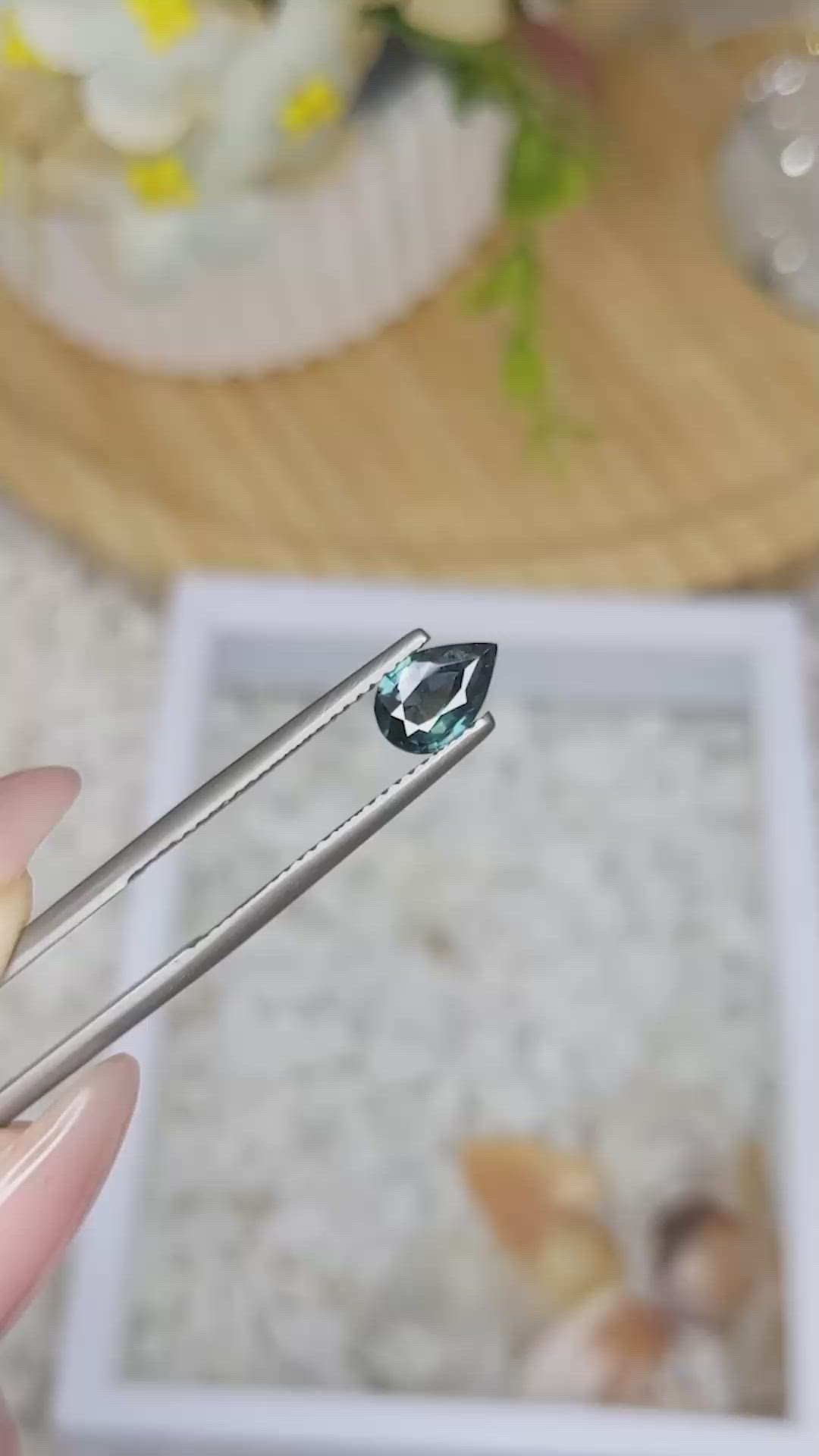 0.75 Ct. Greenish Blue Sapphire from Madagascar Size Video