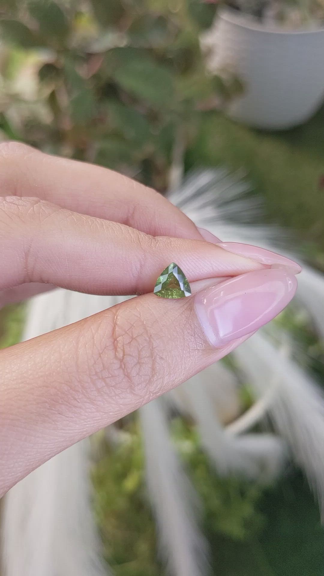 0.81 Ct. Yellowish Green Sapphire from Madagascar Size Video