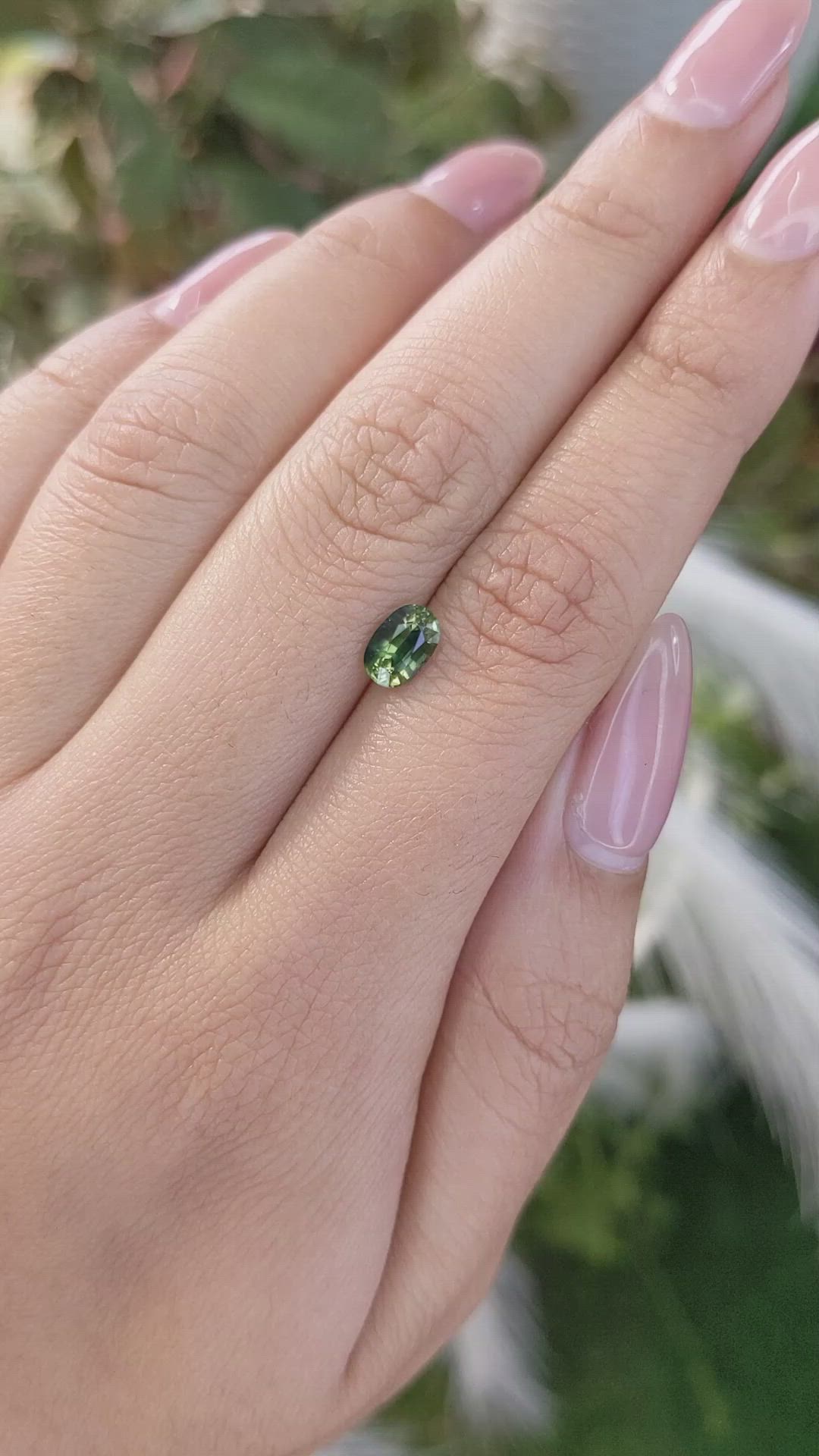 1.00 Ct. Bluish Green Sapphire from Madagascar Size Video