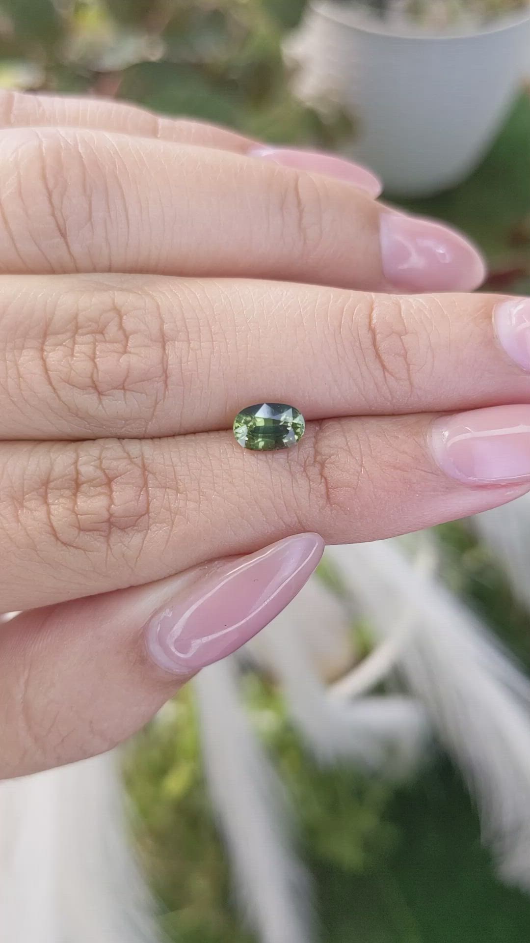 1.00 Ct. Bluish Green Sapphire from Madagascar Size Video
