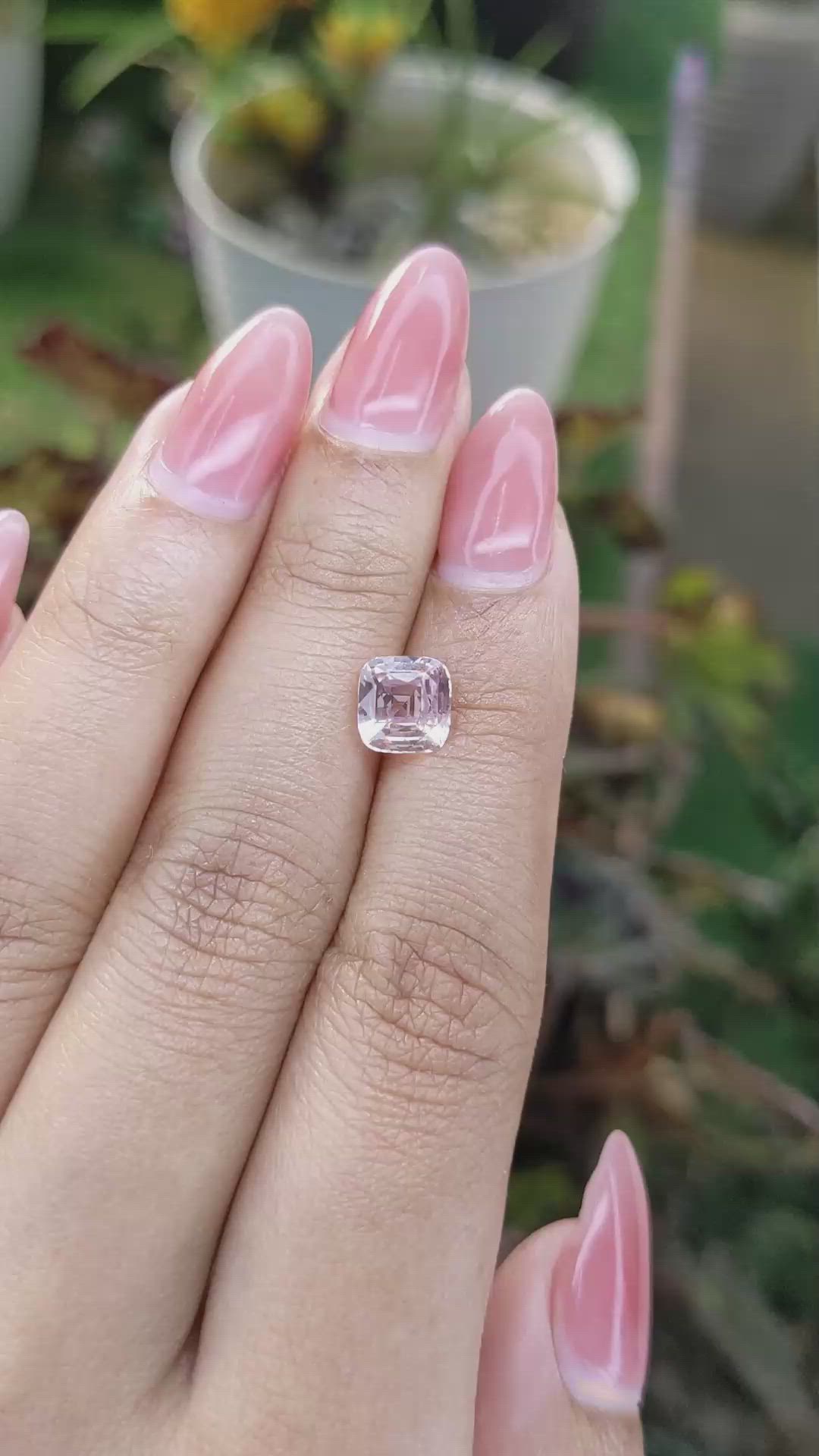 2.09 Ct. Peach Sapphire from Ceylon (Sri Lanka) Size Video