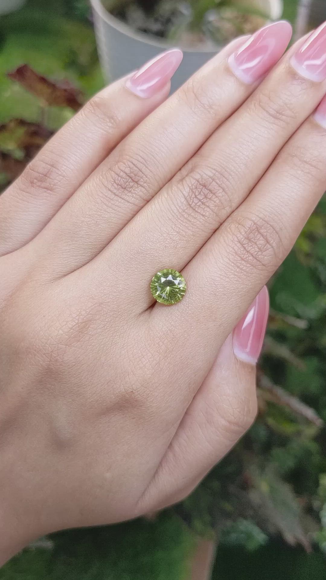 3.02 Ct. Yellowish Green Sapphire from Madagascar Size Video