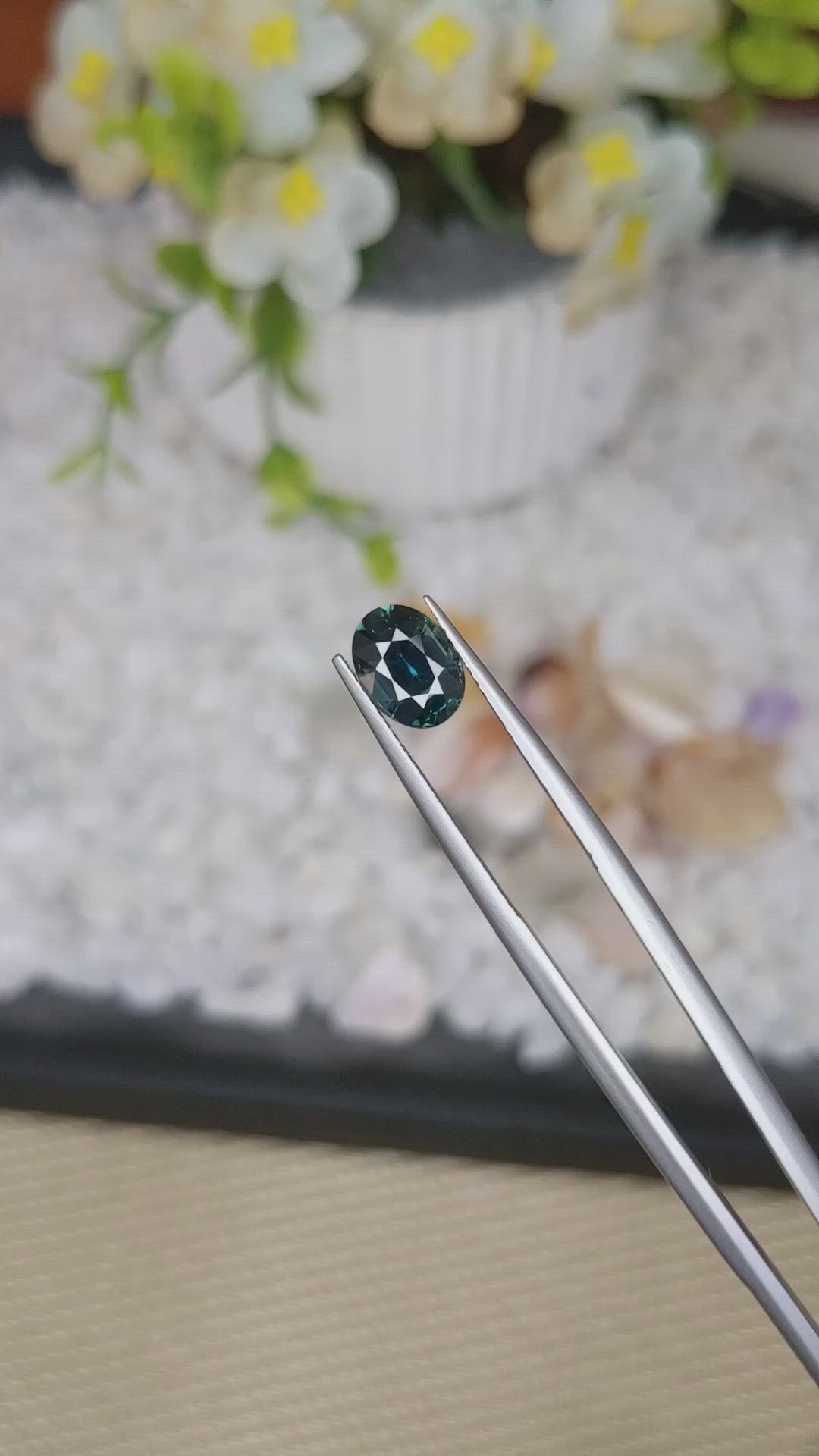 1.90 Ct. Greenish Blue Sapphire from Madagascar Size Video