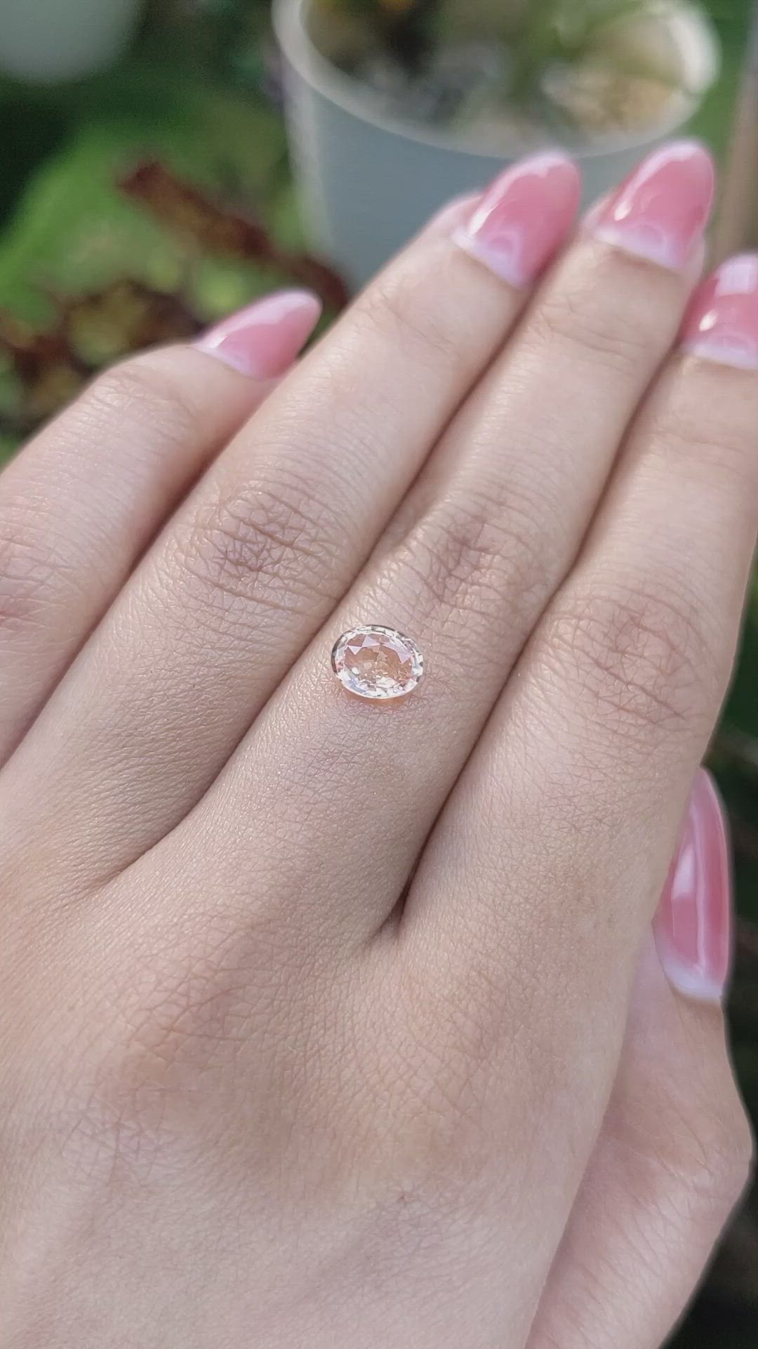 1.04 Ct. Peach Sapphire from Ceylon (Sri Lanka) Size Video