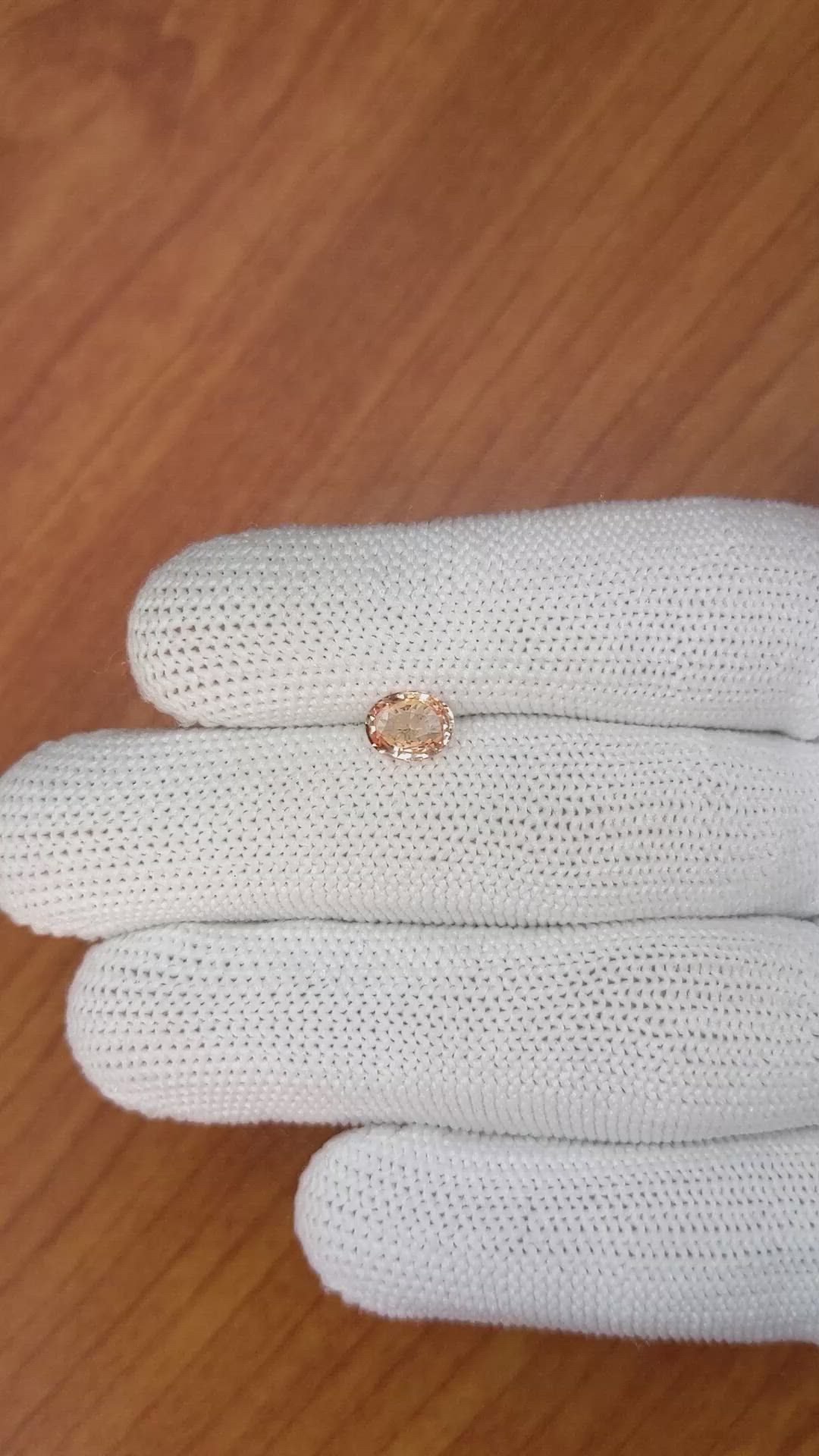1.04 Ct. Peach Sapphire from Ceylon (Sri Lanka) Size Video