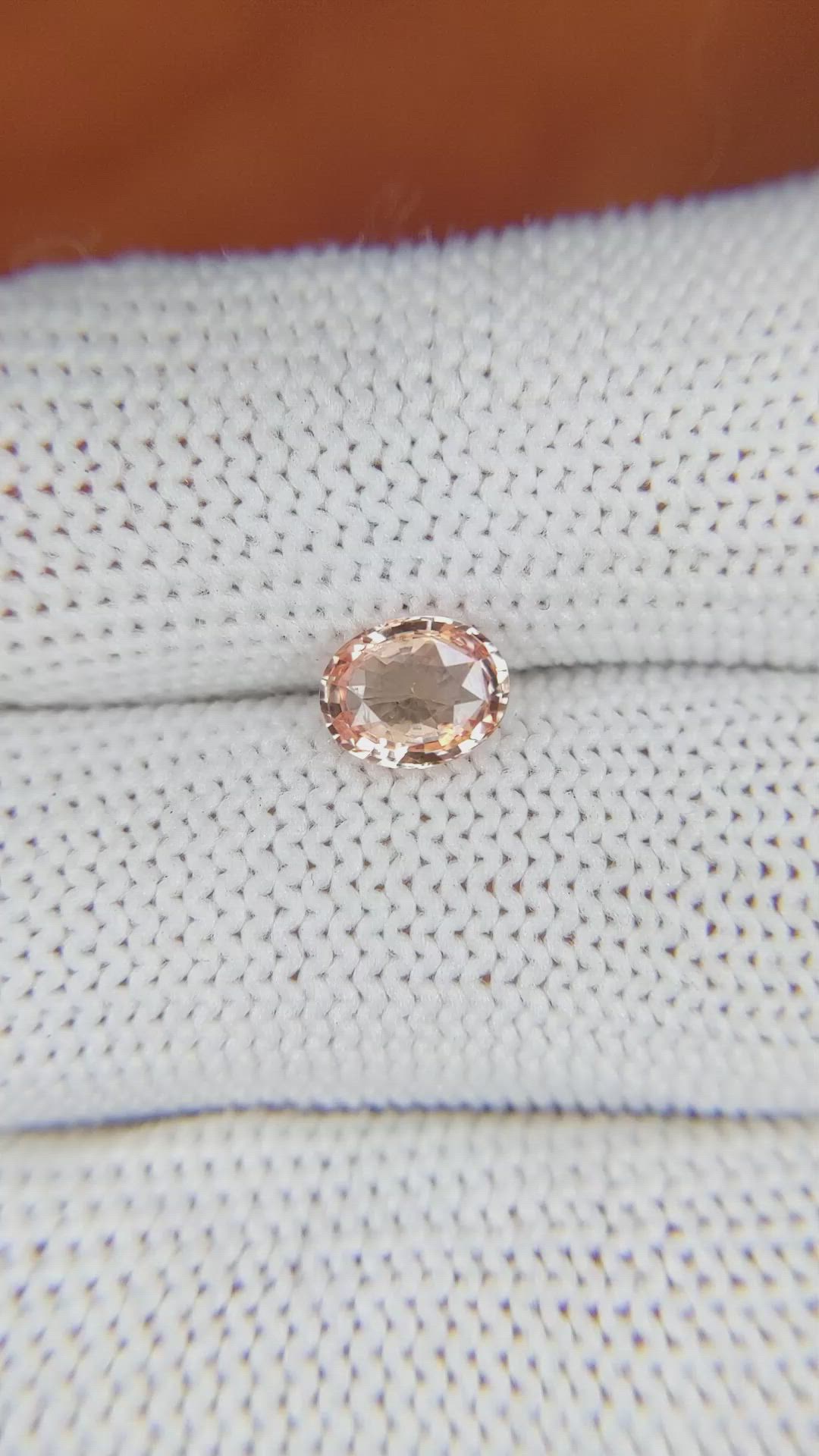 1.04 Ct. Peach Sapphire from Ceylon (Sri Lanka) Size Video