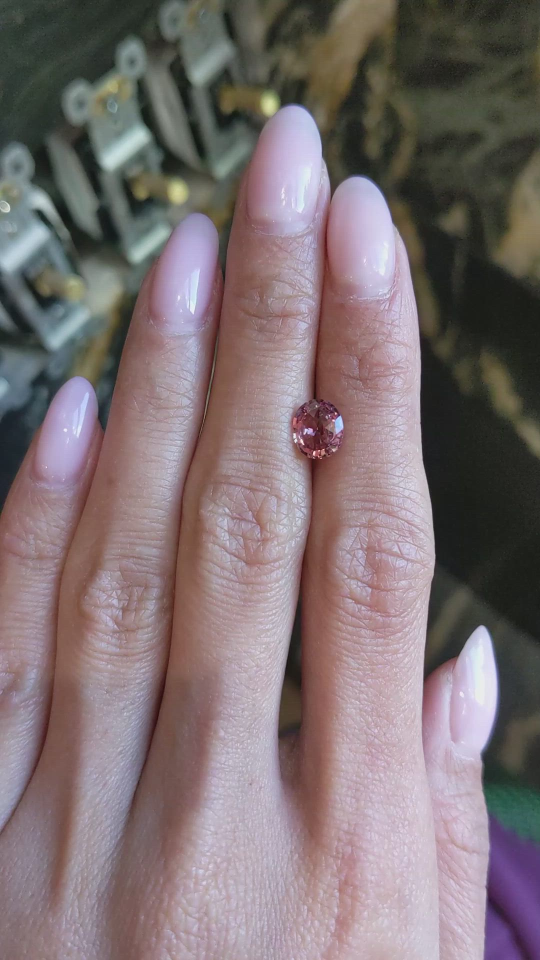 1.60 Ct. Padparadscha Sapphire from Ceylon (Sri Lanka) Size Video