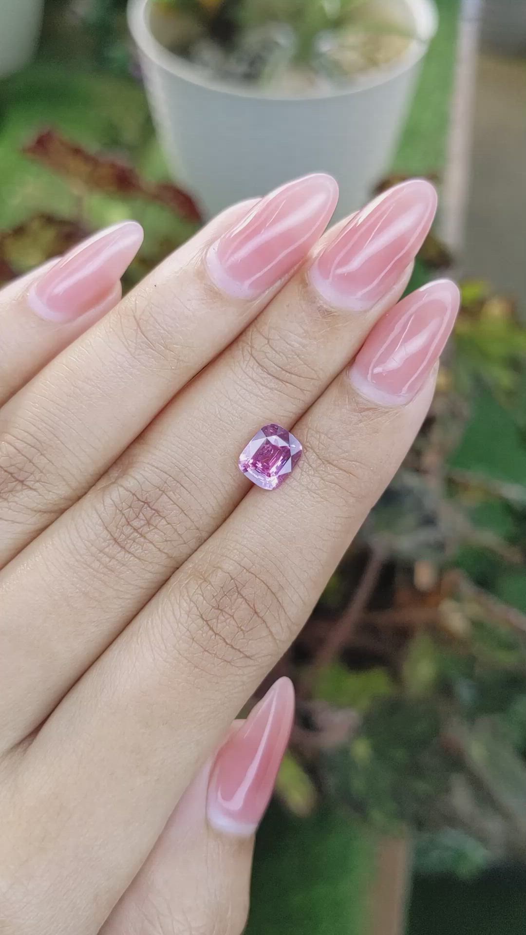 1.62 Ct. Pinkish Purple Sapphire from Ceylon (Sri Lanka) Size Video