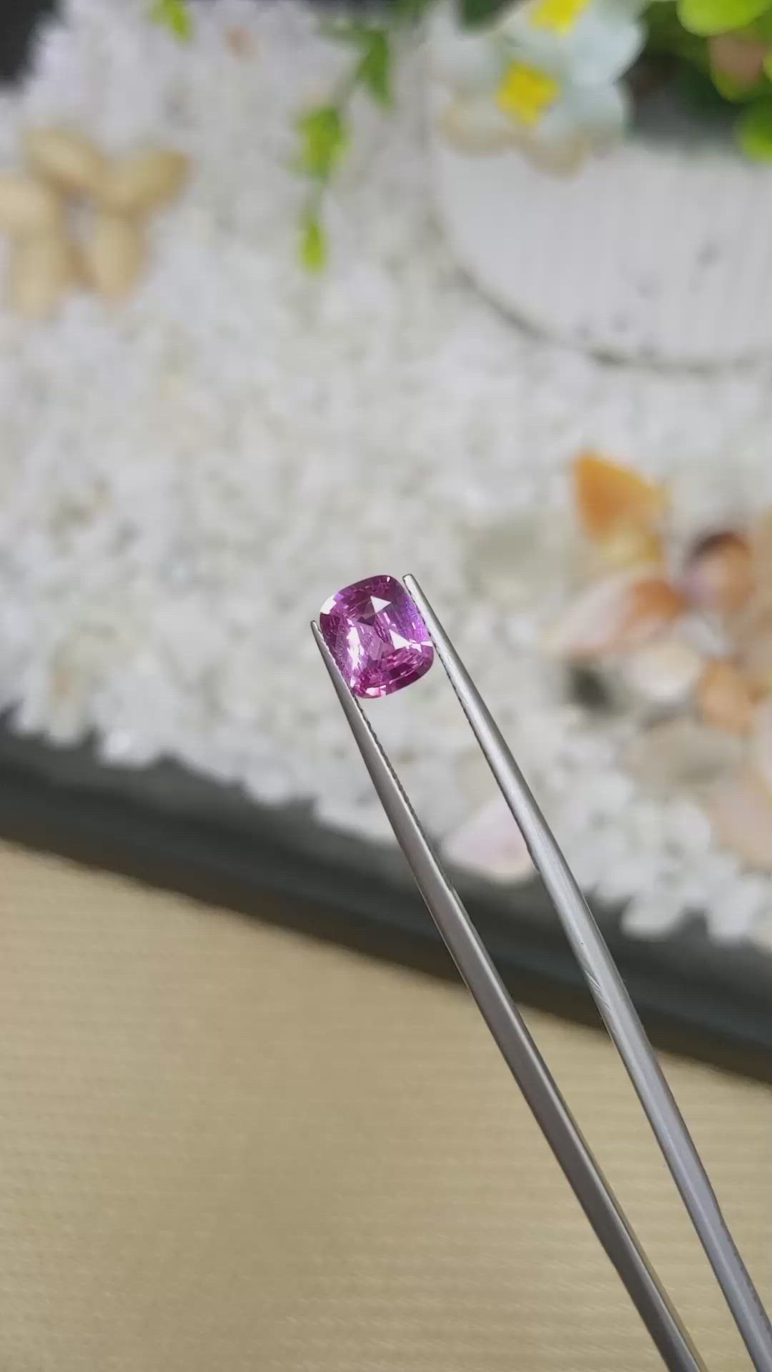 1.62 Ct. Pinkish Purple Sapphire from Ceylon (Sri Lanka) Size Video