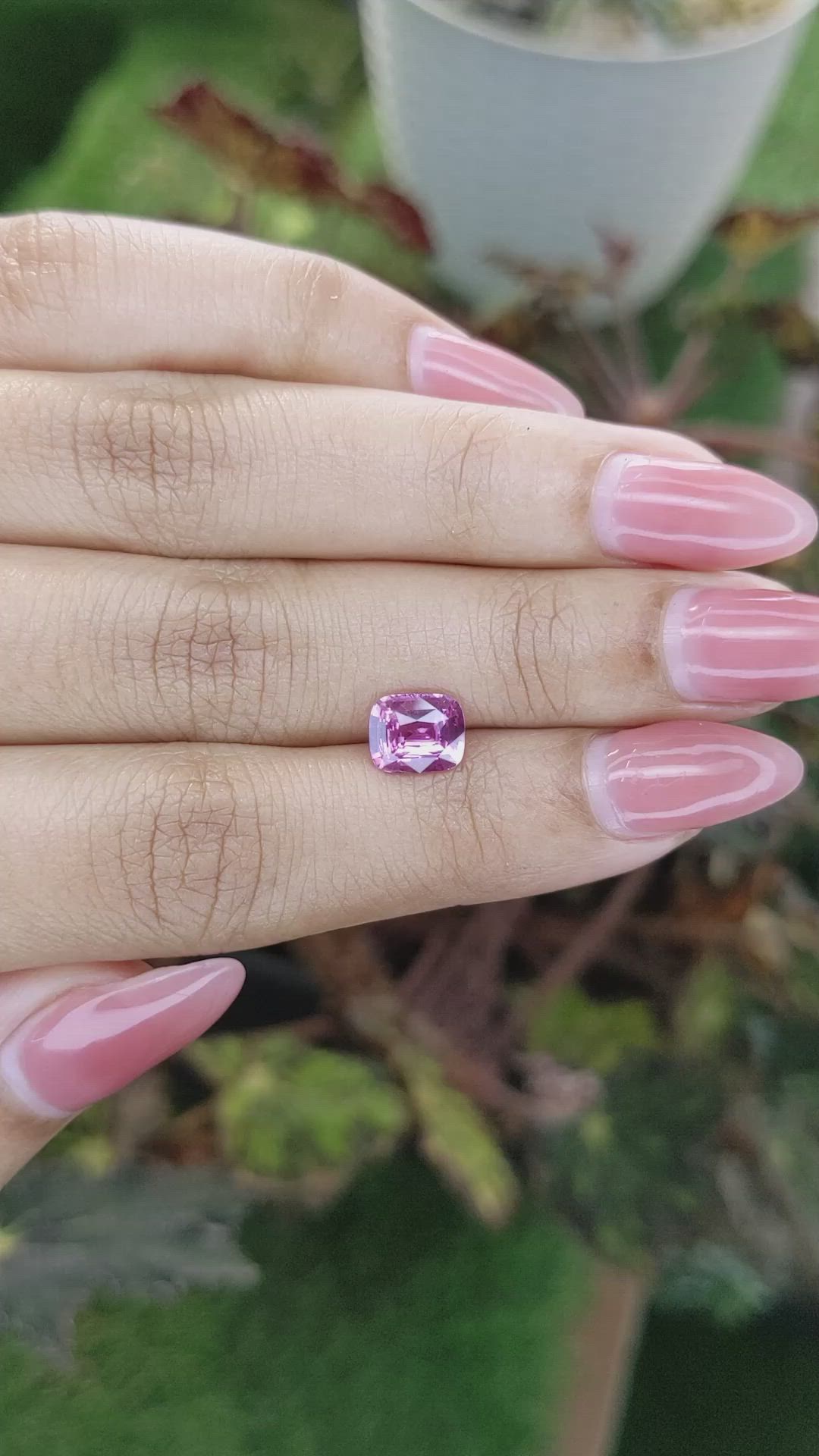 1.62 Ct. Pinkish Purple Sapphire from Ceylon (Sri Lanka) Size Video