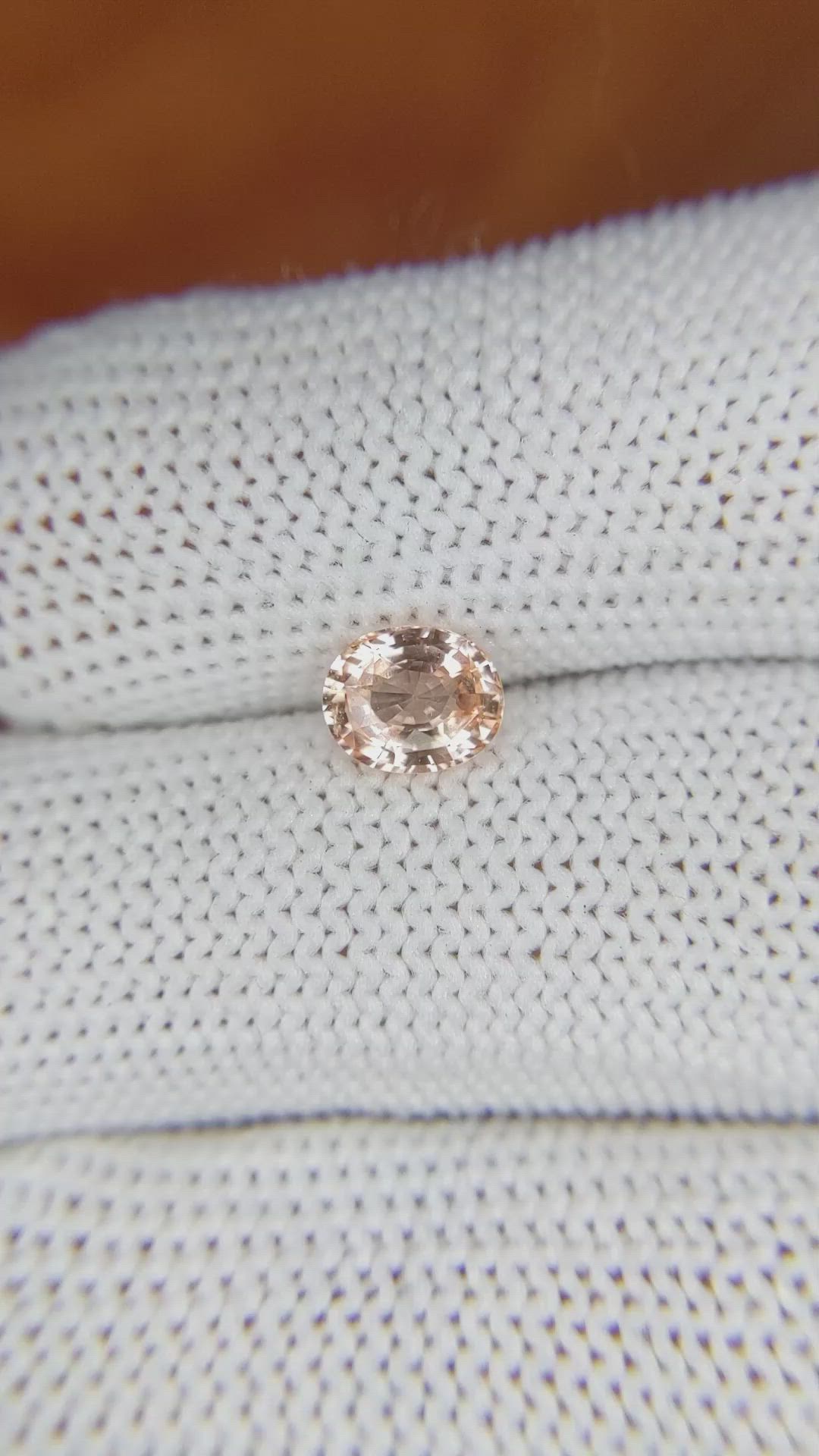 1.10 Ct. Peach Sapphire from Ceylon (Sri Lanka) Size Video