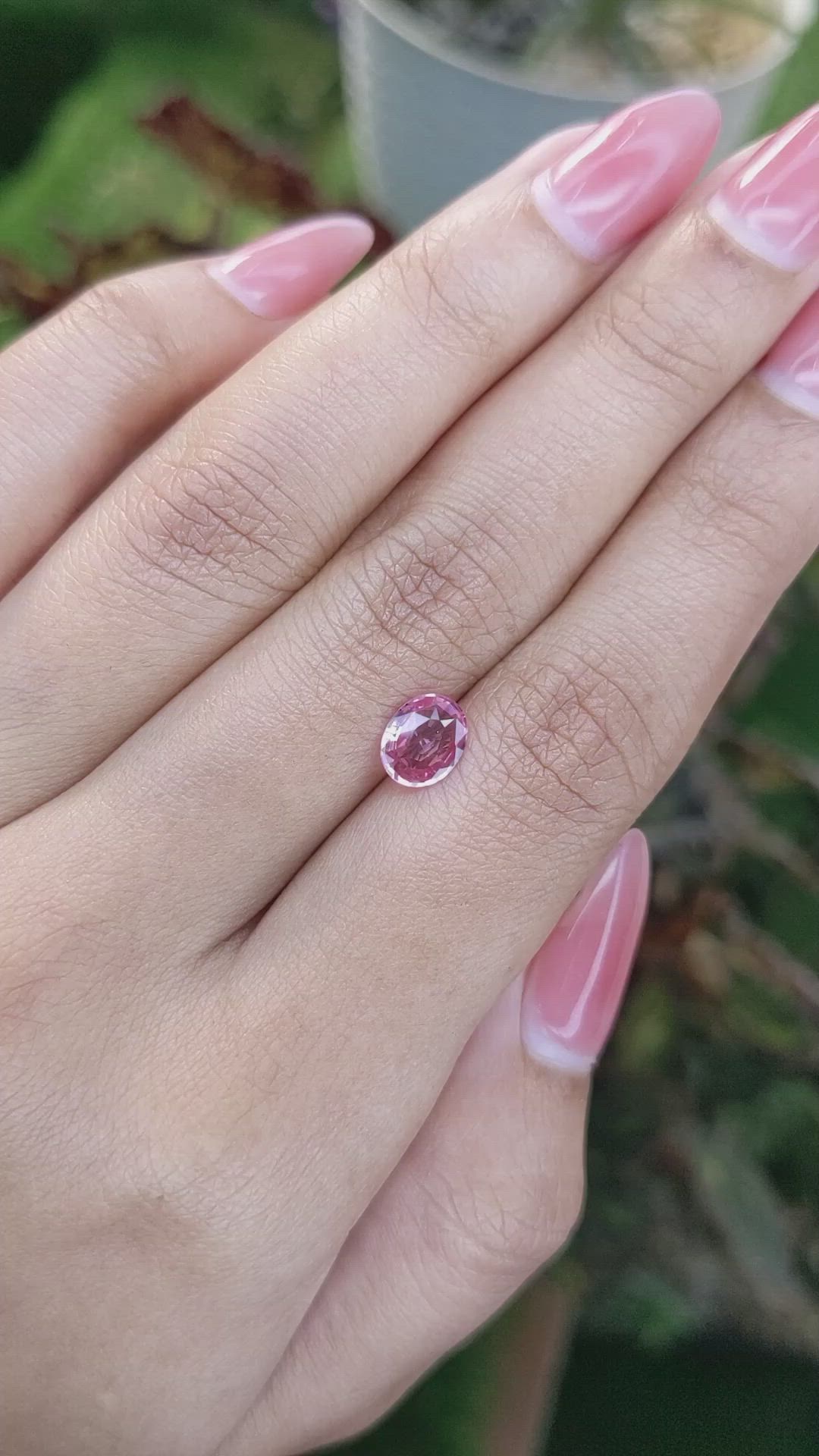1.11 Ct. Pink Sapphire from Ceylon (Sri Lanka) Size Video