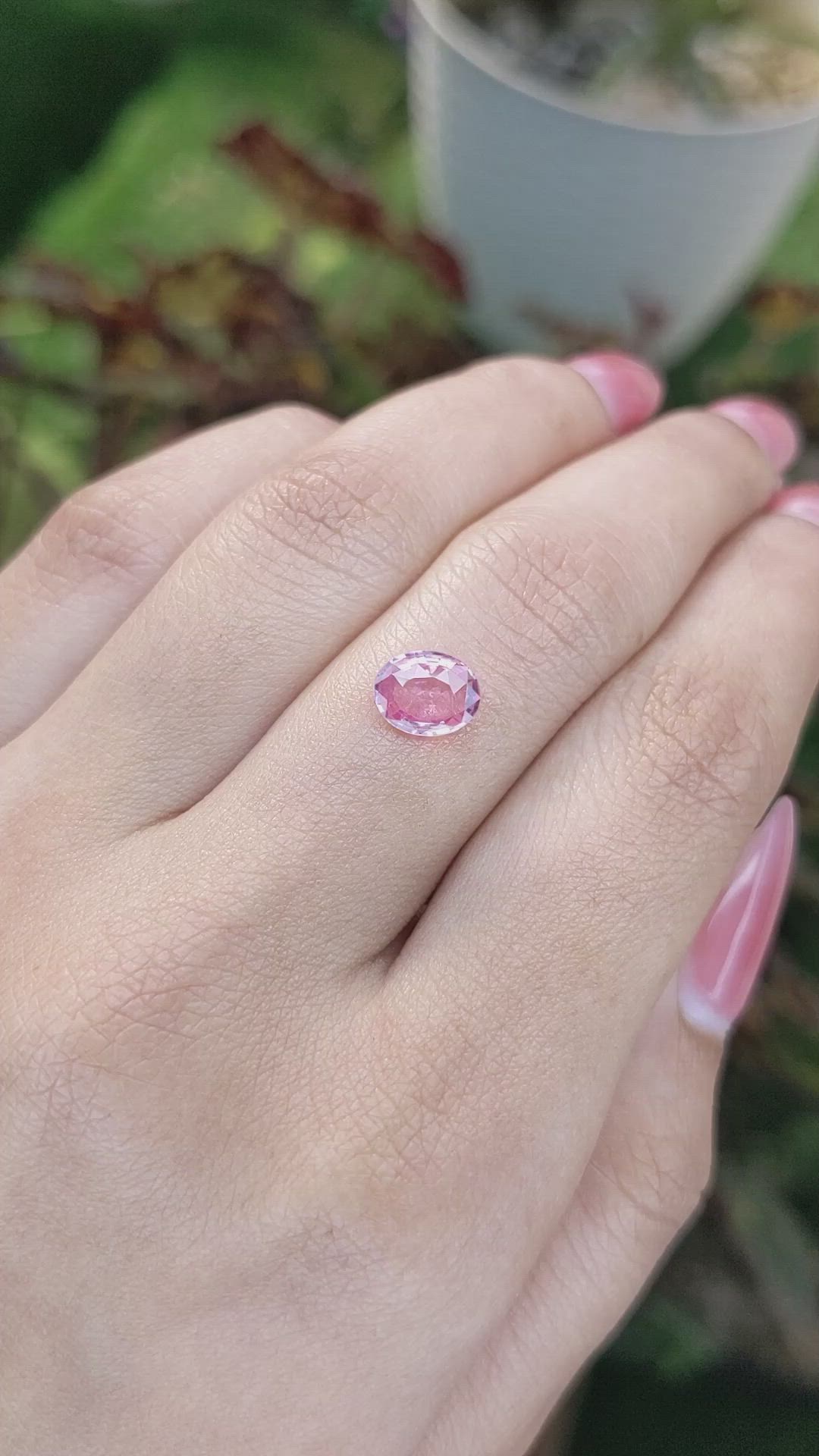 1.11 Ct. Pink Sapphire from Ceylon (Sri Lanka) Size Video