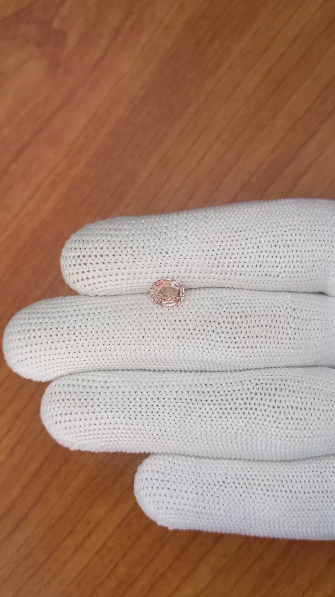 1.09 Ct. Peach Sapphire from Ceylon (Sri Lanka) Size Video