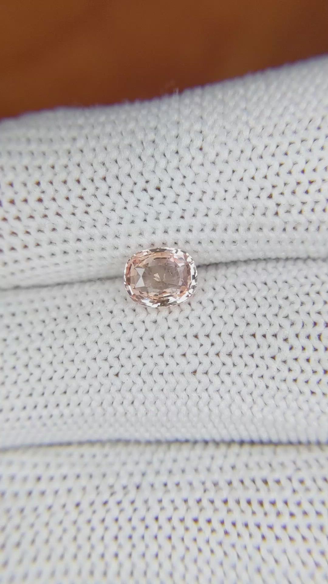 1.09 Ct. Peach Sapphire from Ceylon (Sri Lanka) Size Video