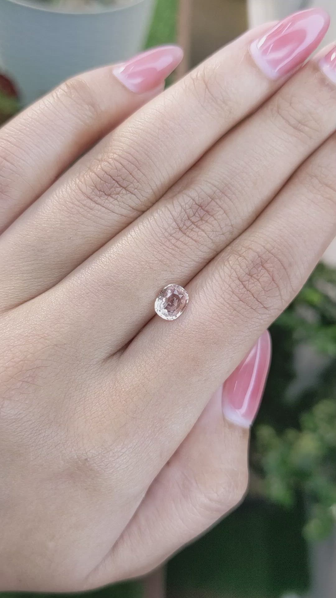 1.09 Ct. Peach Sapphire from Ceylon (Sri Lanka) Size Video