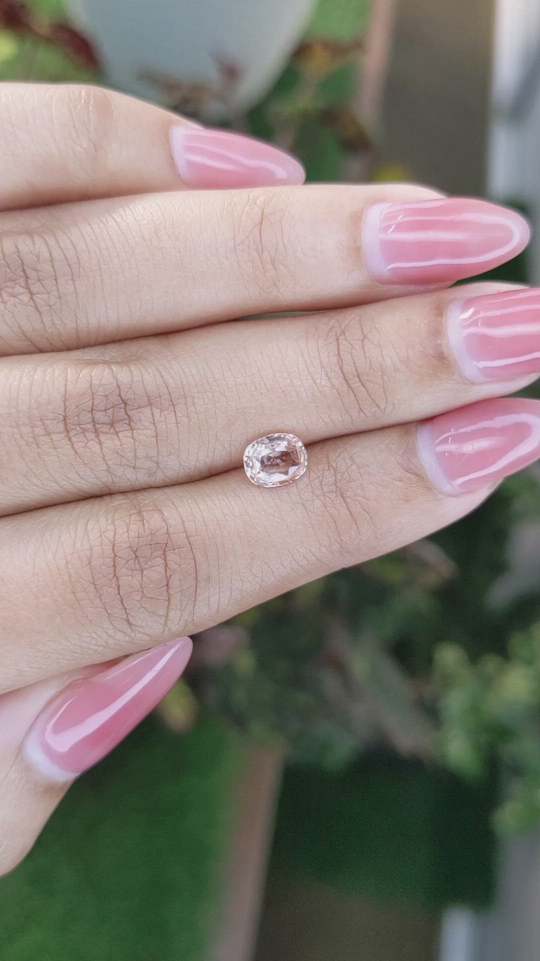 1.09 Ct. Peach Sapphire from Ceylon (Sri Lanka) Size Video
