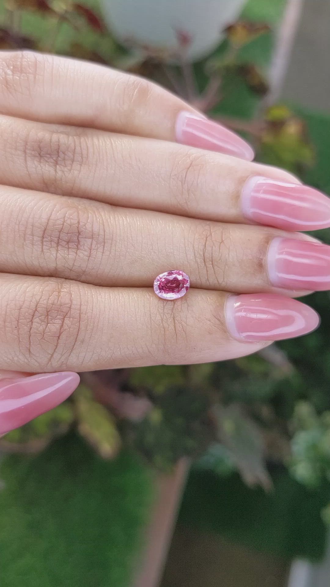 1.01 Ct. Reddish Pink Sapphire from Ceylon (Sri Lanka) Size Video