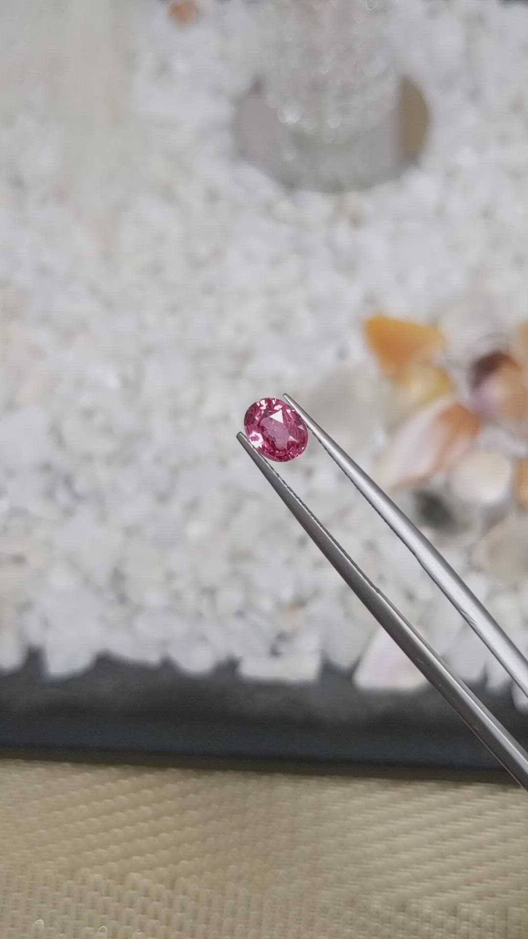 1.01 Ct. Reddish Pink Sapphire from Ceylon (Sri Lanka) Size Video