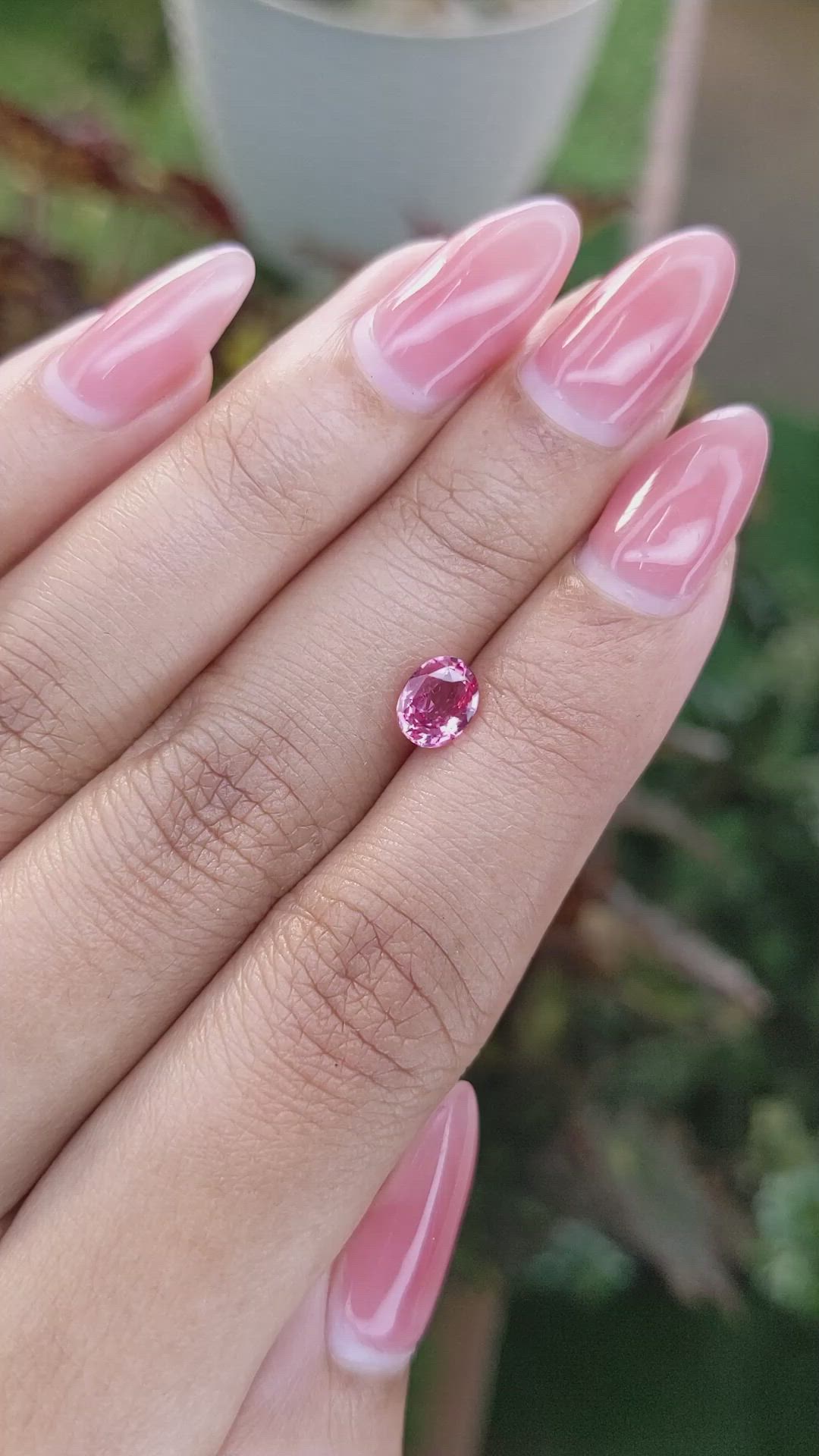1.01 Ct. Reddish Pink Sapphire from Ceylon (Sri Lanka) Size Video