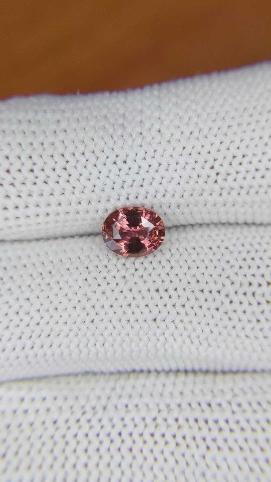 1.11 Ct. Pinkish Brown Sapphire from Ceylon (Sri Lanka) Size Video