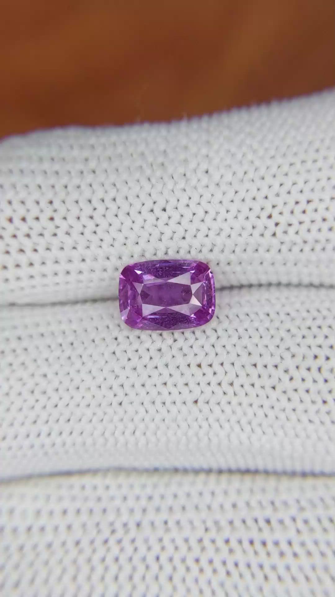 2.09 Ct. Pinkish Purple Sapphire from Ceylon (Sri Lanka) Size Video