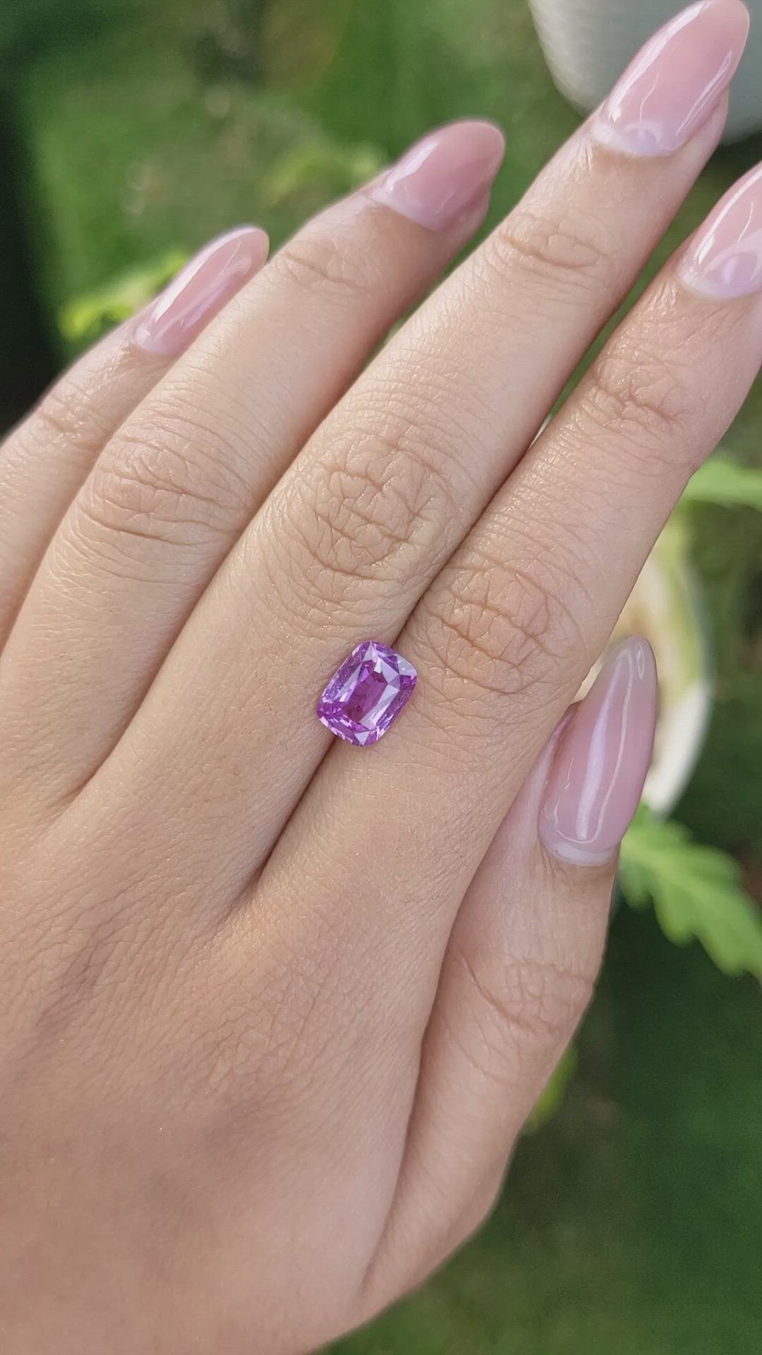 2.09 Ct. Pinkish Purple Sapphire from Ceylon (Sri Lanka) Size Video