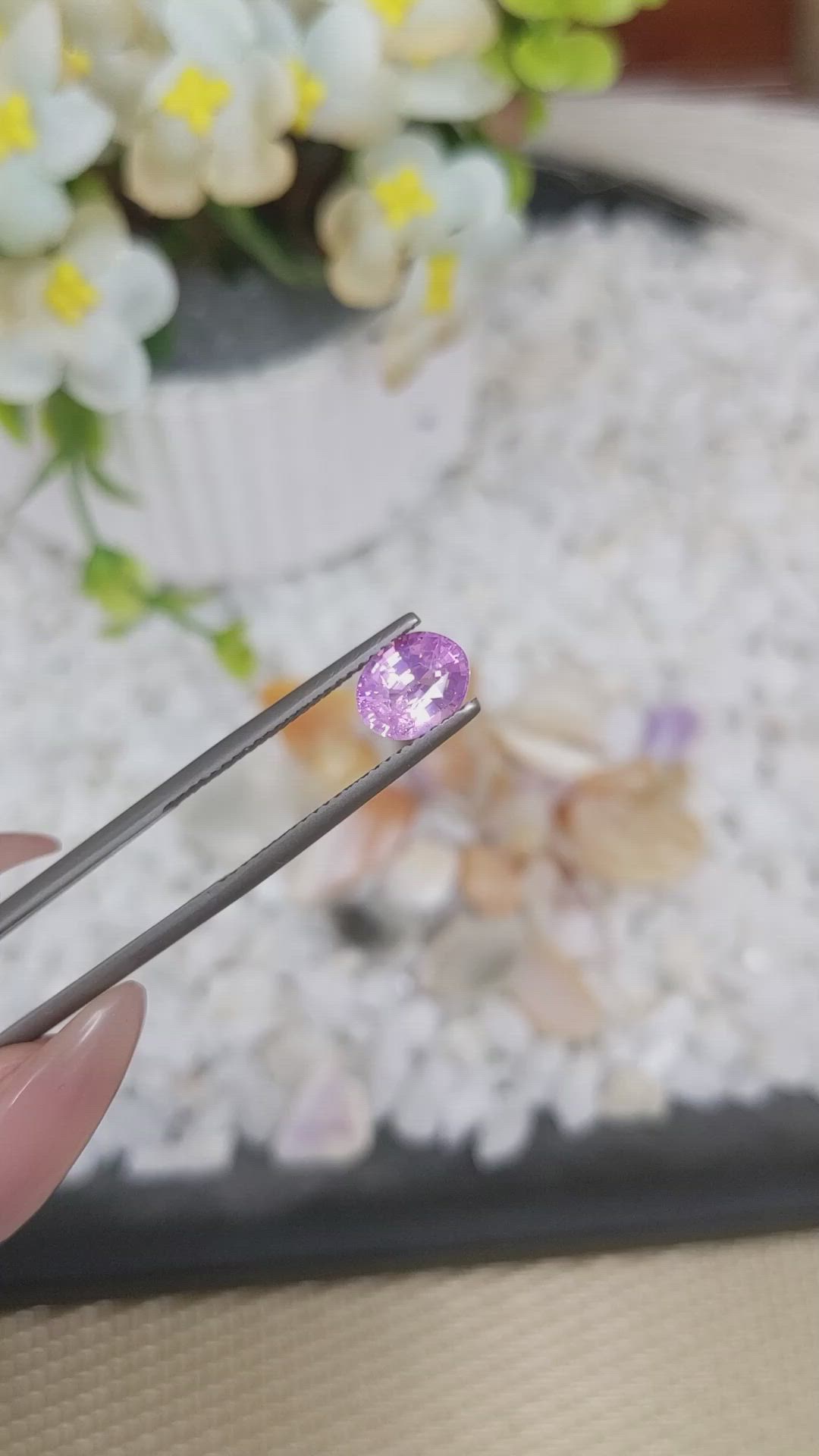 1.60 Ct. Pinkish Purple Sapphire from Ceylon (Sri Lanka) Size Video