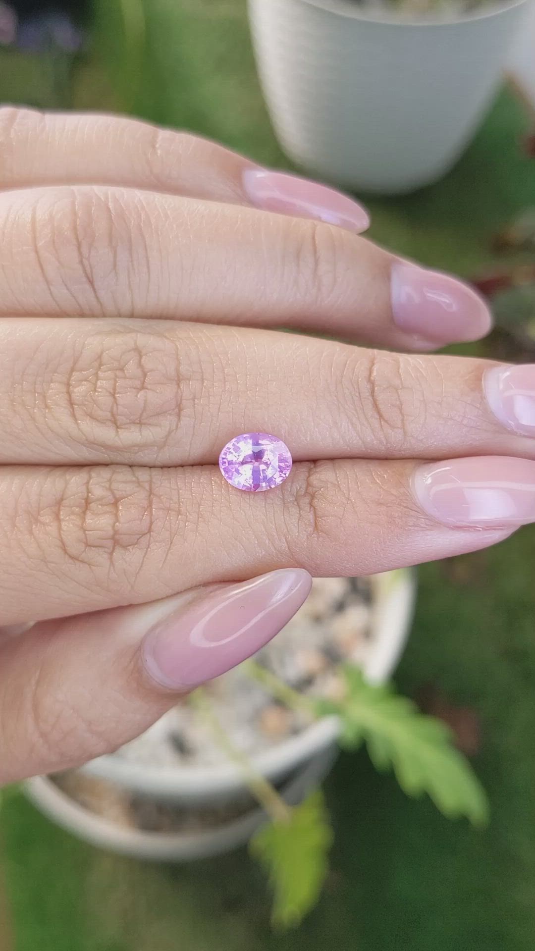 1.60 Ct. Pinkish Purple Sapphire from Ceylon (Sri Lanka) Size Video