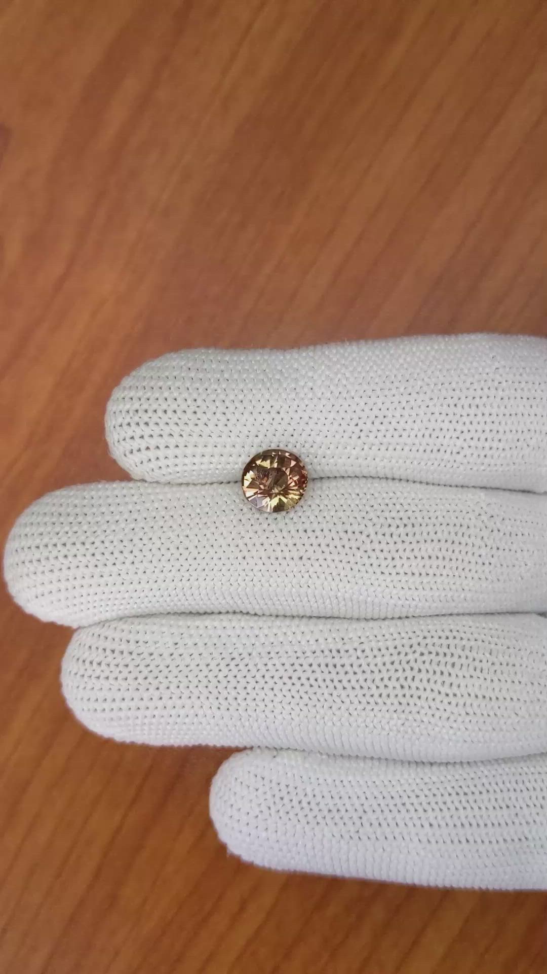 2.29 Ct. Pinkish Brown Sapphire from Ceylon (Sri Lanka) Size Video
