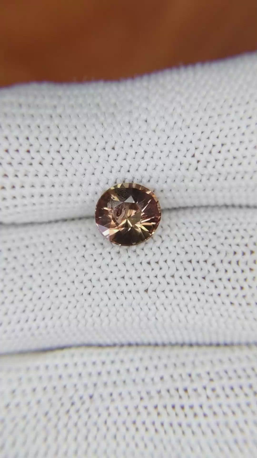 2.29 Ct. Pinkish Brown Sapphire from Ceylon (Sri Lanka) Size Video