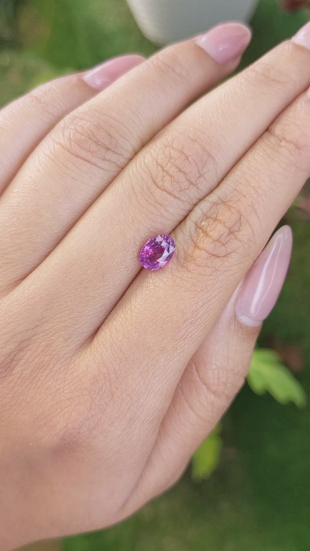 1.50 Ct. Pinkish Purple Sapphire from Ceylon (Sri Lanka) Size Video