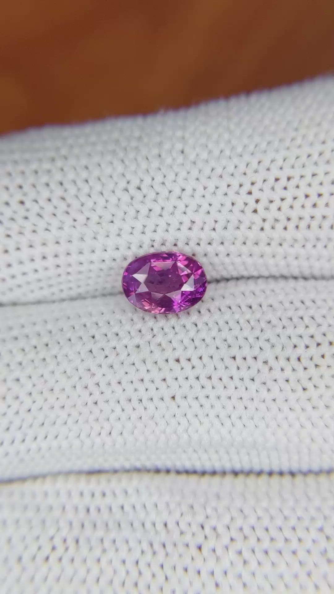 1.50 Ct. Pinkish Purple Sapphire from Ceylon (Sri Lanka) Size Video