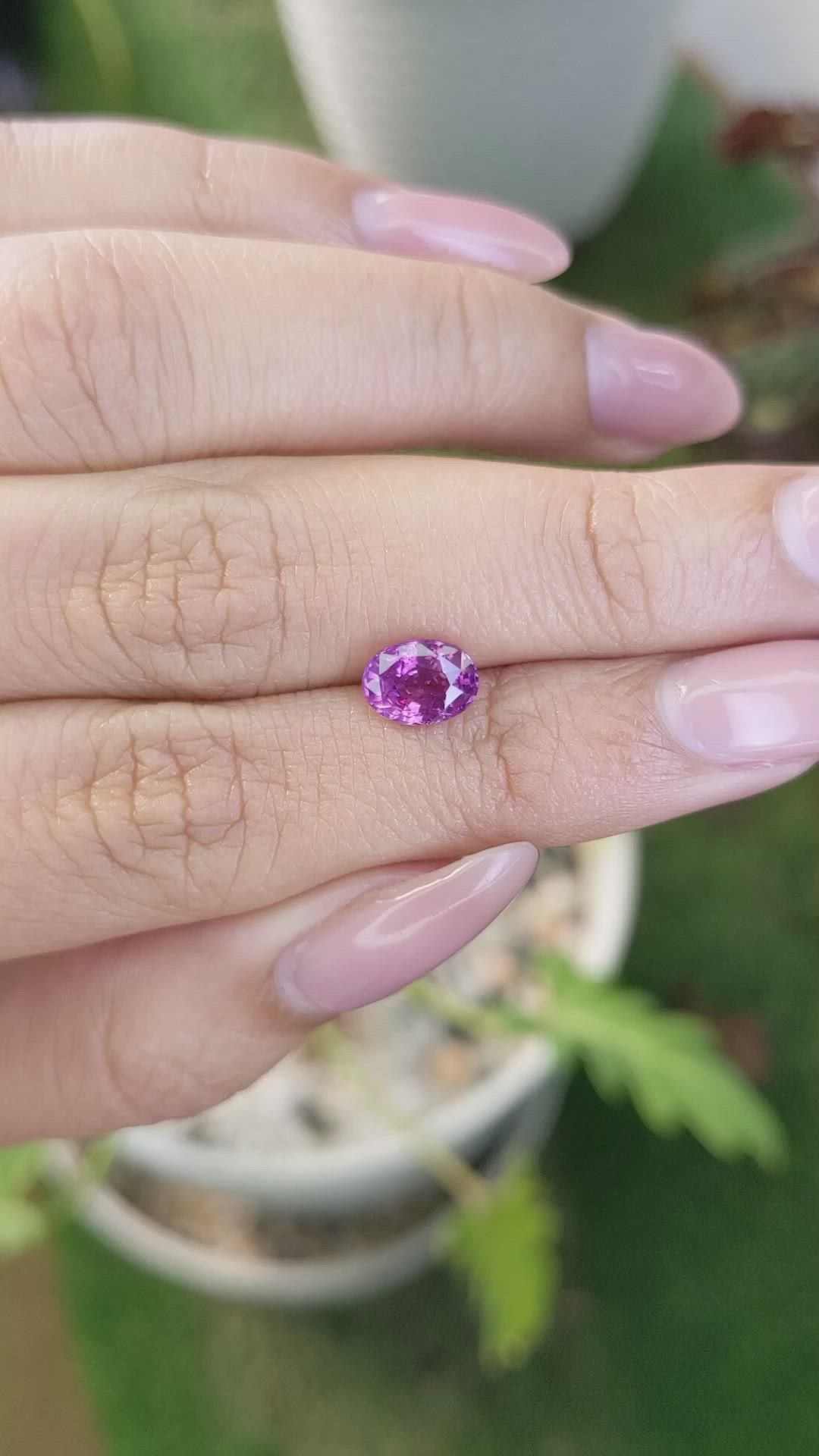 1.50 Ct. Pinkish Purple Sapphire from Ceylon (Sri Lanka) Size Video