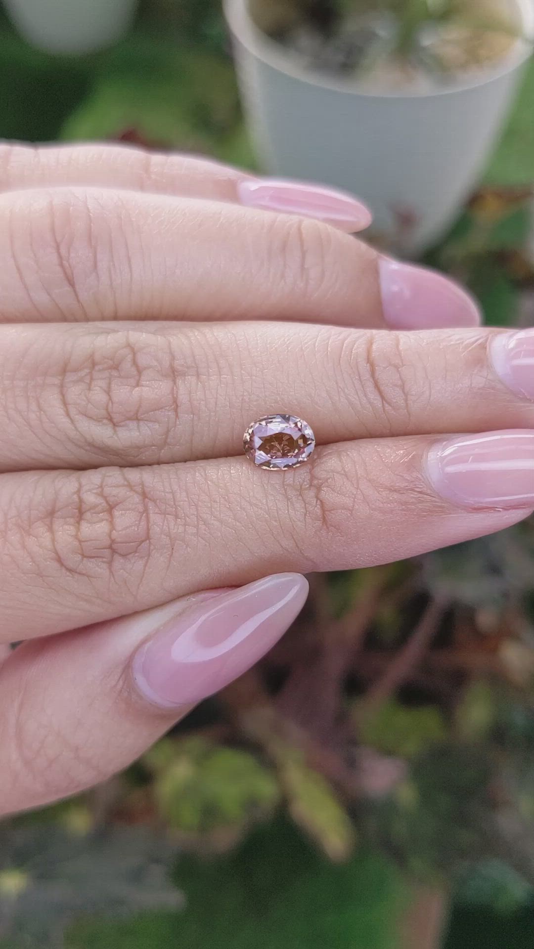 1.24 Ct. Peach Sapphire from Ceylon (Sri Lanka) Size Video