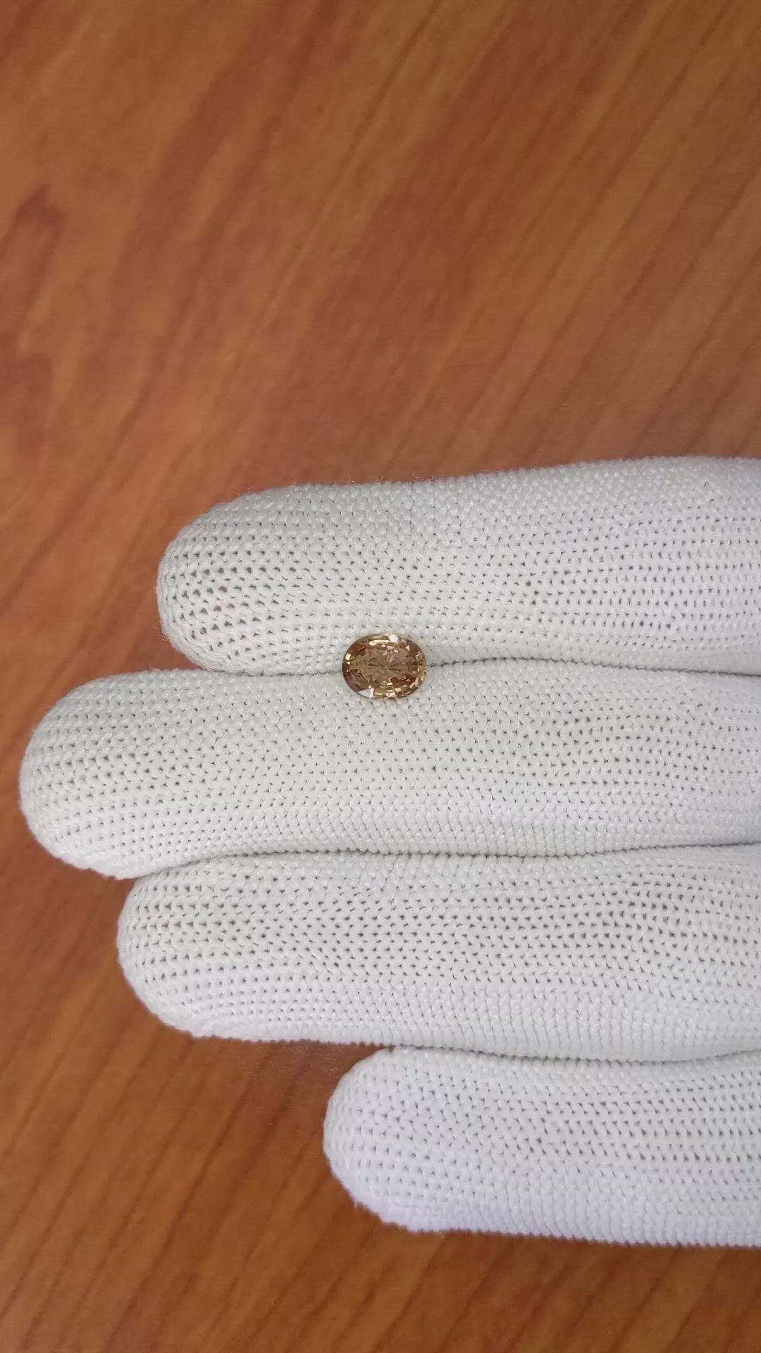 1.24 Ct. Peach Sapphire from Ceylon (Sri Lanka) Size Video