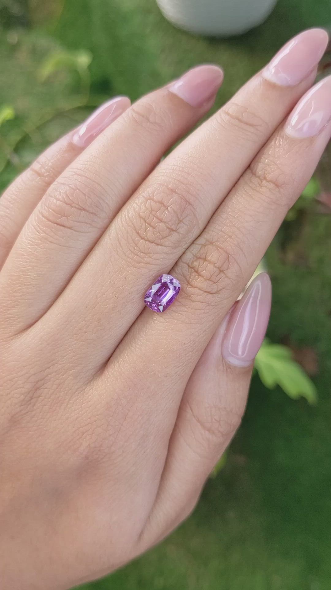 2.16 Ct. Pinkish Purple Sapphire from Ceylon (Sri Lanka) Size Video