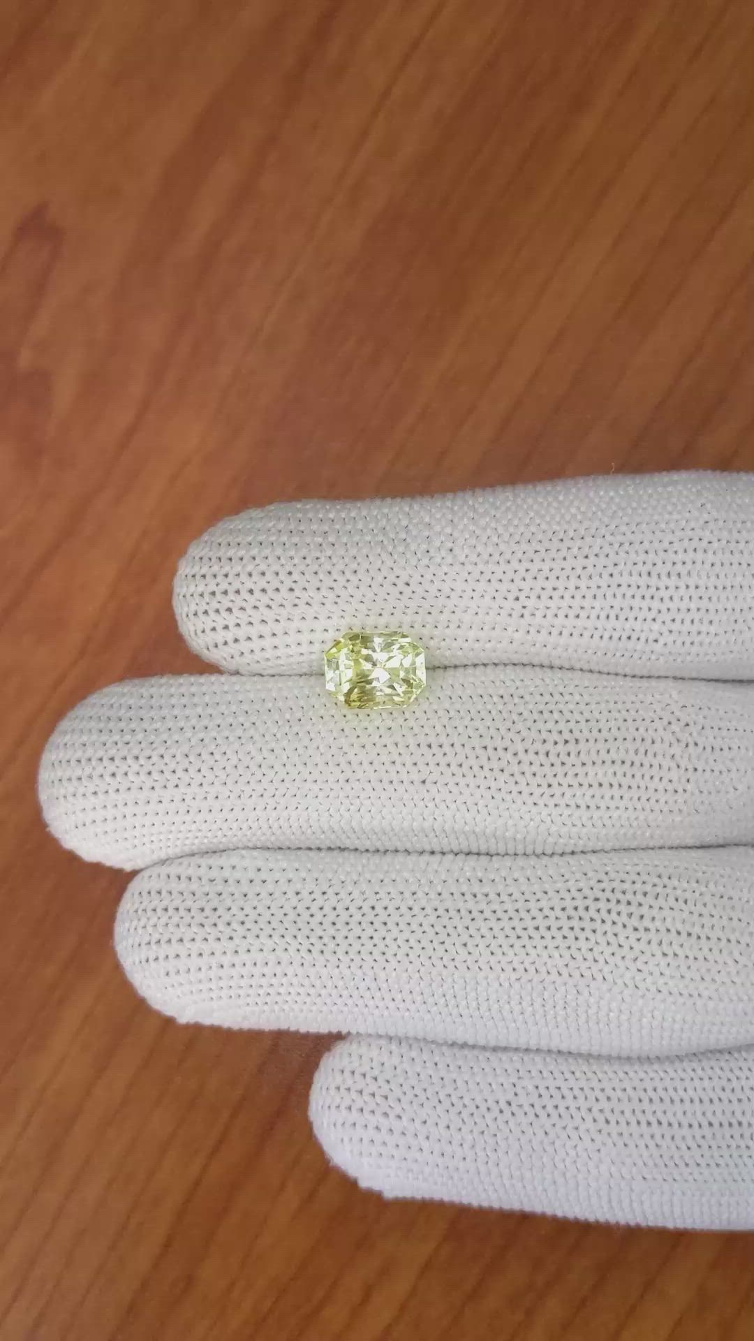 3.55 Ct. Yellow Sapphire from Ceylon (Sri Lanka) Size Video